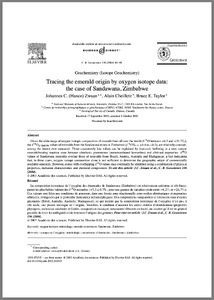 Tracing the emerald origin by oxygen isotope data: The case of Sandawana, Zimbabwe